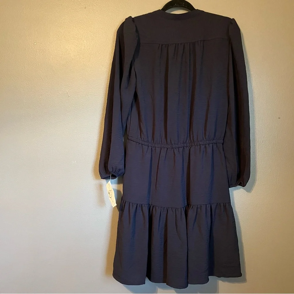 NWOT Tommy Hilfiger Sz 6 Womens Black Long Sleeve Drawstring Shirtdress Ret $129